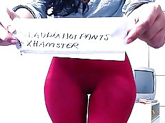 Cameltoe חותלות אדום claudiahotpants